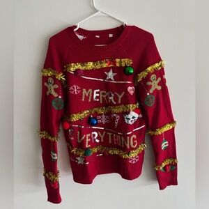 Merry Everything Ugly Christmas Sweater - Size: Medium